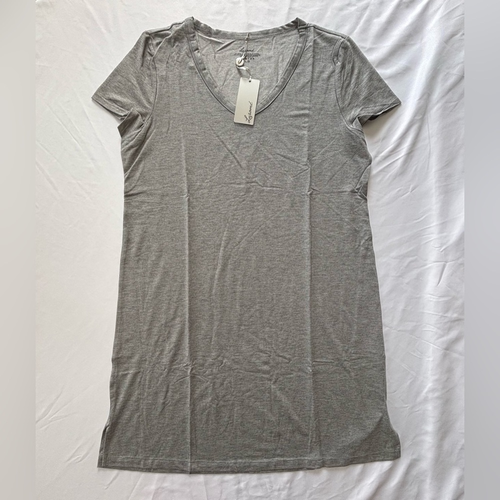 Lusome Women’s Eva Sleepshirt Pajama Dress Light Grey Size Small Cooling NWT $88